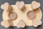 Tee- oder Plattenwärmer aus Holz, mit Rechaudkerzen, Herz